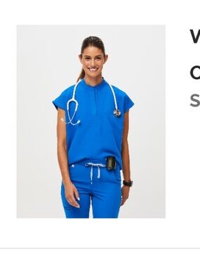 Figs Royal Blue Scrub Set